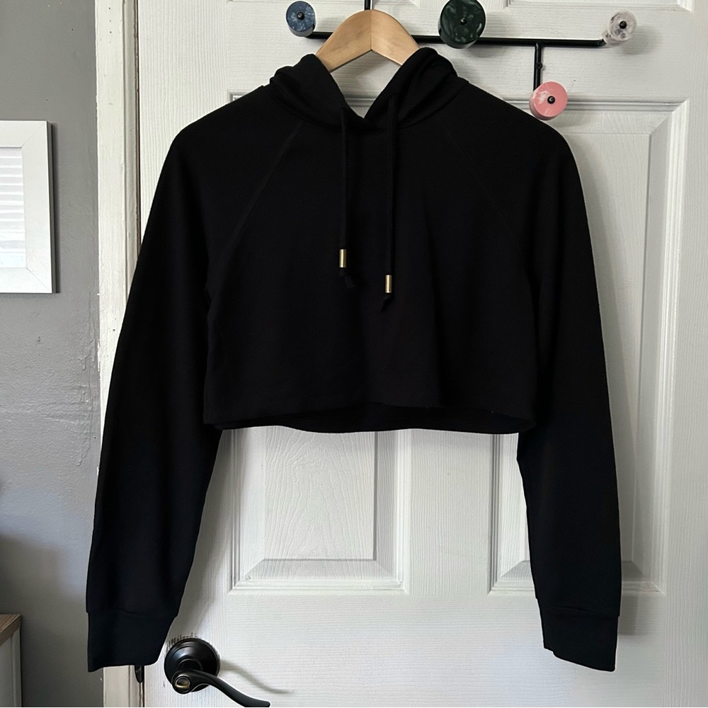 Cropped black hoodie